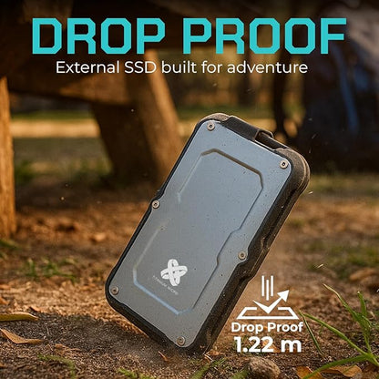 Titanium Micro 1TB External SSD, Titanium One Portable SSD - Up to 550MB/s, USB 3.2 Gen 2 USB-C USBA, Rugged IP66 Water Resistance, Drop Proof, External Solid State Drive Storage for PC Mac Smartphone