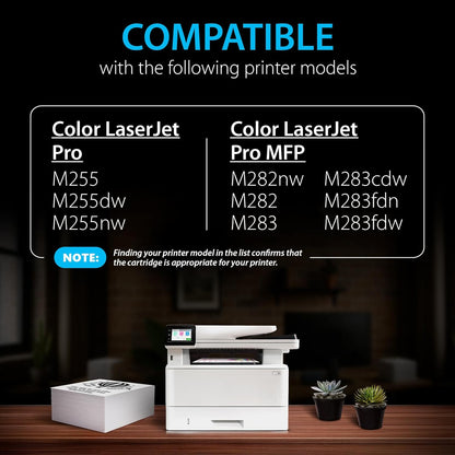 Smart Ink Compatible 206A Toner Cartridge Replacement for HP 206A Toner Cartridges (2 Black Combo Pack) 206X with Chip to use with Color Laserjet Pro MFP M283fdw M283cdw Laserjet Pro M255dw M255nw