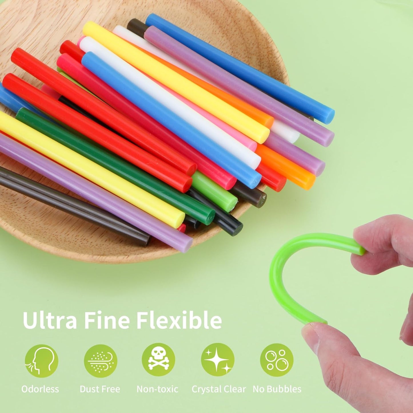 MATUFF Colored Hot Glue Sticks Mini 0.27" x 4" Most Popular 12 Colors EVA Hot Melt Adhesive Mini Glue Sticks Bulk for All Temperature Glue Guns for DIY Art Craft Stamp Repairs Gluing Projects 96 Pcs