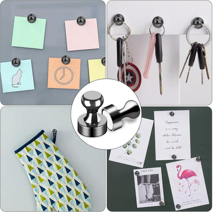 LOVIMAG 40Pcs Black Refrigerator Magnets, Strong Metal Fridge Magnets, Solid Black Style, 0.47in x 0.63in, Set of 40