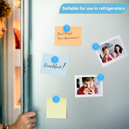 ZDZBLX Fridge Magnets, 28 Pack Magnet Strong Magnets Refrigerator Magnets Small Magnets for Whiteboard, Heavy Duty Magnets Mini Magnets Cute Round Magnets for Fridge, Locker, Classroom, Office (Blue)