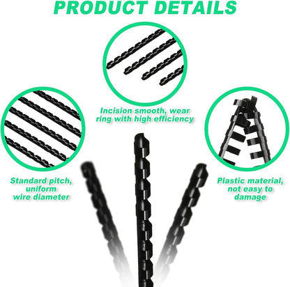 Yunsailing 150 Pack Plastic Binding Combs Plastic Binder Comb Ring 19 Ring Binding Spines Letter Size Spiral coils for Notebook Calendar(1/4 in,Black)