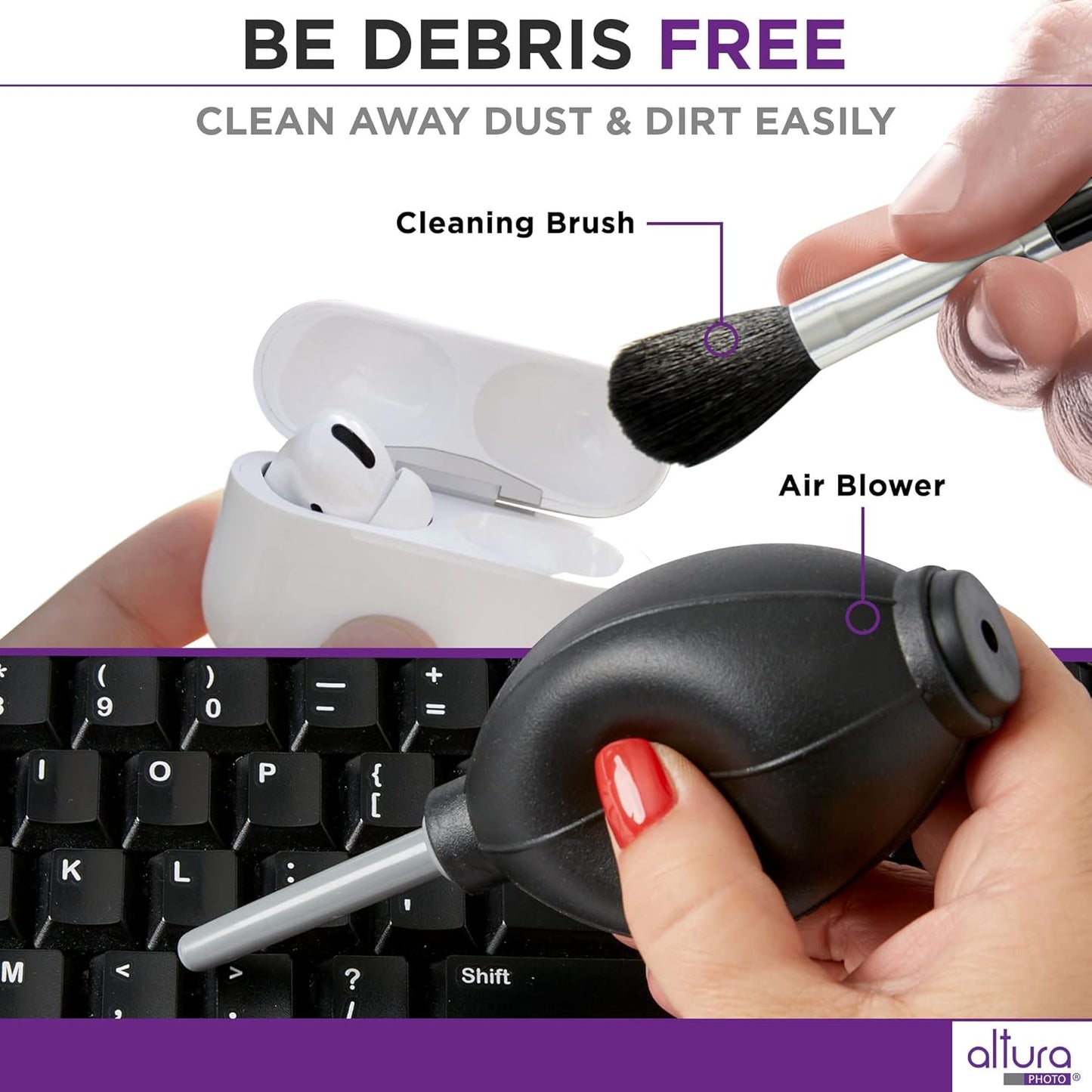 Laptop Computer Keyboard Cleaner - Screen Cleaning Kit All-in-One with Gel & Spray Solution for MacBook and Other Computers