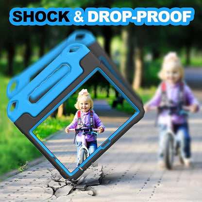 YIHE Kids Case for Samsung Galaxy Tab A11 Plus 2025 & A9 Plus 2023 11 Inch, Shockproof Handle Stand Cover with Built-in Screen Protector, Black&Blue