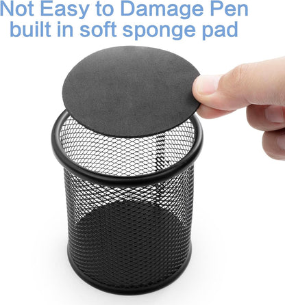 M&G Black Mesh Pen Holder, Metal Pencil Cup Holder Wire Mesh Pencil Holder for Desk Office School Organizer