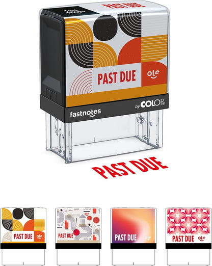 Fastnotes Past Due Self-Inking Rubber Stamp by COLOP - Great for Office Documents, Notary, Warehouse, Accounting Paperwork, Business, and Legal Documentation - Red Ink (Past Due- Red)