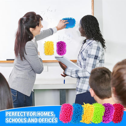 Sherr 18 Pcs Microfiber Shag Magnetic Dry Erase Erasers Washable School Whiteboard Eraser Bulk Colorful White Board Eraser for Chalk Markers Home Classroom Office (Rainbow Color)