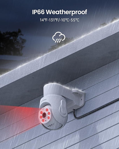 ZOSI 5MP Wired Security Camera System,4pcs 1080p Pan/Tilt 360°View Indoor Outdoor Camera,AI Human Vehicle Detection,Night Vision,One Way Audio,H.265+ 8CH DVR with 500GB SSD for 24/7 Recording