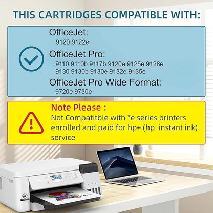 936e 936XL Ink Cartridges Combo Pack High Page Yield Compatible for HP 936 936e Ink Cartridge Work for OfficeJet Pro 9110b 9122e 9125e 9128e 9130b 9135e Wide Format 9720e 9730e (4-Pack)