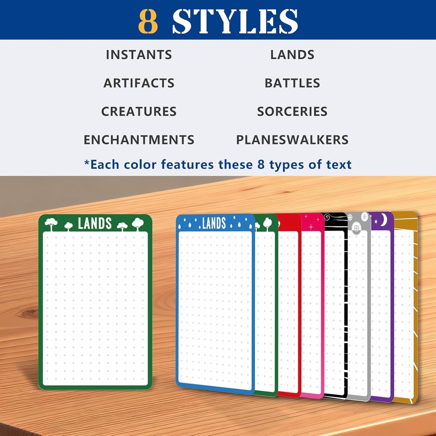 MTG Card Dividers 200PCS Trading Cards Divider for Storage Boxes with Tabs 8 Colors Cards Dividers for TCG Sports Gathering Supplies Standard Vertical Multicolor Cardholder Separators DIY