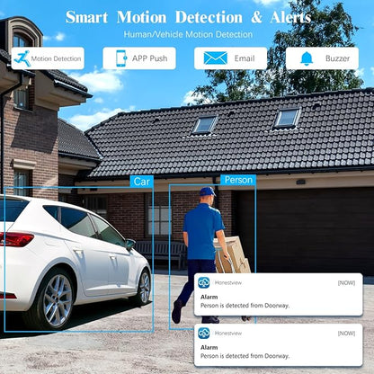 (4K/8.0 Megapixel & 130° Ultra Wide-Angle) 2-Way Audio PoE Outdoor Home Security Camera System Wired Outdoor Video Surveillance IP Cameras System