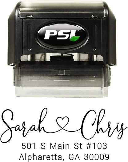 Address Stamp - Personalized Self Inking Return Address Stamper - Black Ink - Custom Wedding Stamp for Invitation Envelopes