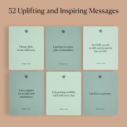 Intelligent Change Mindful Affirmation Cards for Financial Abundance, Daily Words of Inspiration, Self Affirmation Inspirational Gifts, Positive Affirmations with Display Stand, Deck of 52