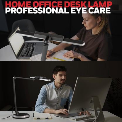 Honeywell Desk Lamp for Home Office, H9 Sunturalux™ Eye-Caring LED Desk Light, 1000LM Dimmable Desk Lamp with Timer and Auto-Sensing, Adjustable Desk Reading Light or Study, Cumputer, Architect