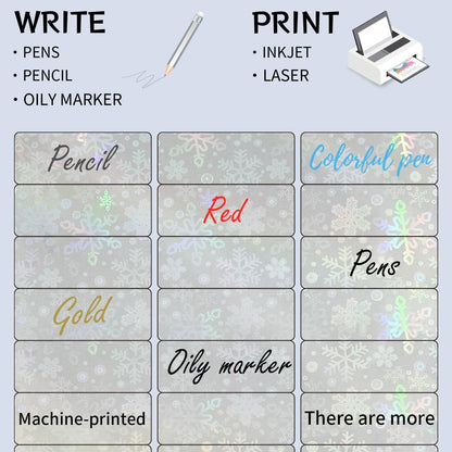 STARLIBOO Transparent Stickers Labels -1" x 2-5/8" Clear Address Labels Mailing Stickers for Laser/Inkjet Printer 8.5"×11"- 20 Sheet (Clear Holographic Snow)