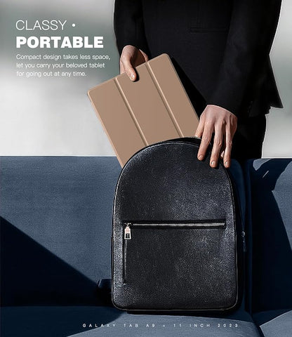 TiMOVO Case for Samsung Galaxy Tab A9+/A9 Plus 11 Inch 2023, Slim Lightweight Stand Hard Back Shell Protective Cover for Galaxy Tab A9+ Tablet SM-X210/X216/X218, Auto Wake/Sleep, Milk Coffee