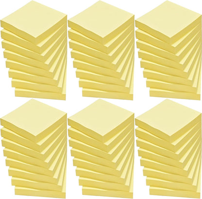 48 Pack 2400 Sheets Sticky Notes 3x3 Inches Bulk Colored Posted Notes Yellow Notes Stickies Note Pads for Office, School, and Home Supplies, 50 Sheets/pad