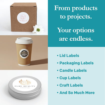 Premium Label Supply White Sticker Round Labels – 2" Circle – Laser/Inkjet Compatible – (20 per Sheet), 500 Sheets – 10,000 Total Adhesive Labels