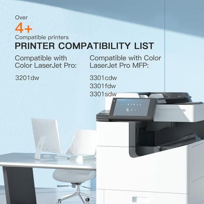 E-Z Ink 218A with Chip Compatible for HP 218A Toner Cartridges 4 Pack 218X Toner for HP Color Laserjet pro MFP 3301fdw Toner 3301cdw 3201dw 3301sdw Printer Ink Set W2180A W2180X (BCMY)