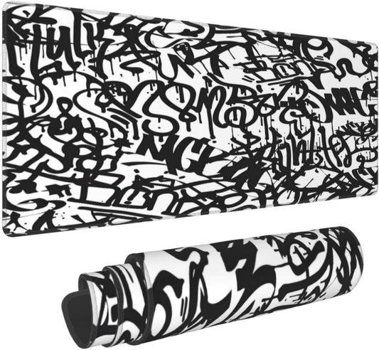Graffiti Mouse Pad, Large Big Gaming Mouse Pad Desk Pad, Mousepad with Non-Slip Rubber Base, Extended XXL Mouse Mat for Computer Laptop Office Accessories