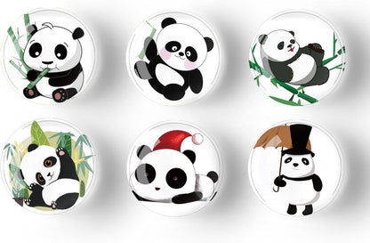 12Pcs Glass Refrigerator Magnet Fridge Sticker,Panda Fridge Magnets Decoration for Crafts,Strong Fridge Magnets for Kitchen, School,Office Whiteboard, Cabinet and Dishwasher