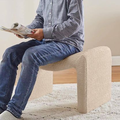Small Footstool Ottoman, Multi-Functional Modern Foot Stool, Sofa Footrest Extra Seating for Living Room, Entryway, Hallways and Bedrooms, Small, Camel
