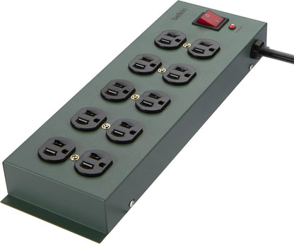 Belkin Power Strip Surge Protector - 10 AC Multiple Outlets, 15 ft Long Heavy-Duty Metal Extension Cord with Wall Mount Holes for Home, Office, Travel, Computer Desktop, Laptop & Phone Charging - 5PK