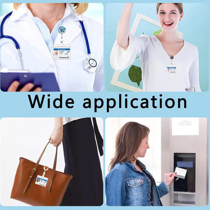 16 Pack Badge Reels for Nurses ID Badge Holder with Clip Retractable Badge Holders