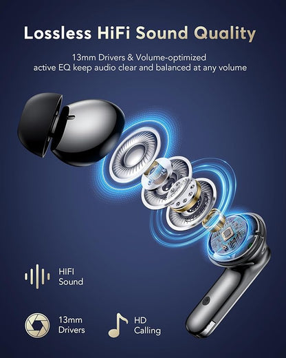 AI Translation Earbuds Real Time, 144 Language Translator Earbuds, 36H Playtime 3-in-1 Translation Earphones, 4 ANC Mic for Audifonos Traductores Inglés Español,Translate Ear Buds for Travel Learning