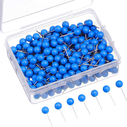 Map Tacks Push Pins Small Size 300 Packs (Blue, 1/5 Inch)