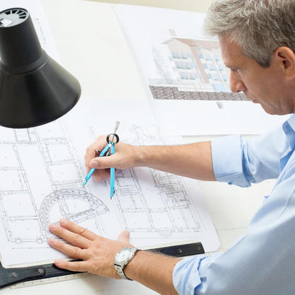 EBOOT Student Geometry Math Set, Drawing Compass and 6 Inch Clear Swing Arm Protractors 180 Degree Math Protractor (Sky Blue)