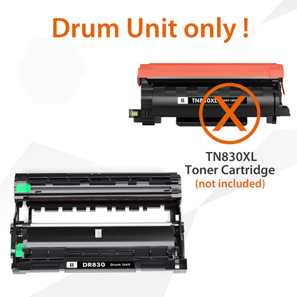 Compatible DR830 Drum Unit (NOT Toner) Replacement for Brother DR830 DR-830 Drum use with HL-L2460DW HL-L2405W HL-L2400D HL-L2480DW MFC-L2820DW MFC-L2820DW XL DCP-L2640DW Printer (2 Pack)