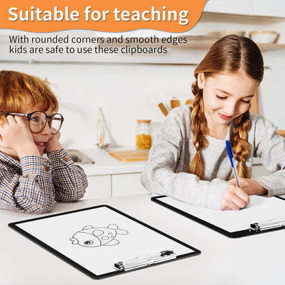 Black Clipboards, PANDRI 12 Pack Plastic Black Clipboards with Low Profile Clip 12.5 x 9 Standard Letter Size Clipboard for classrooms Office