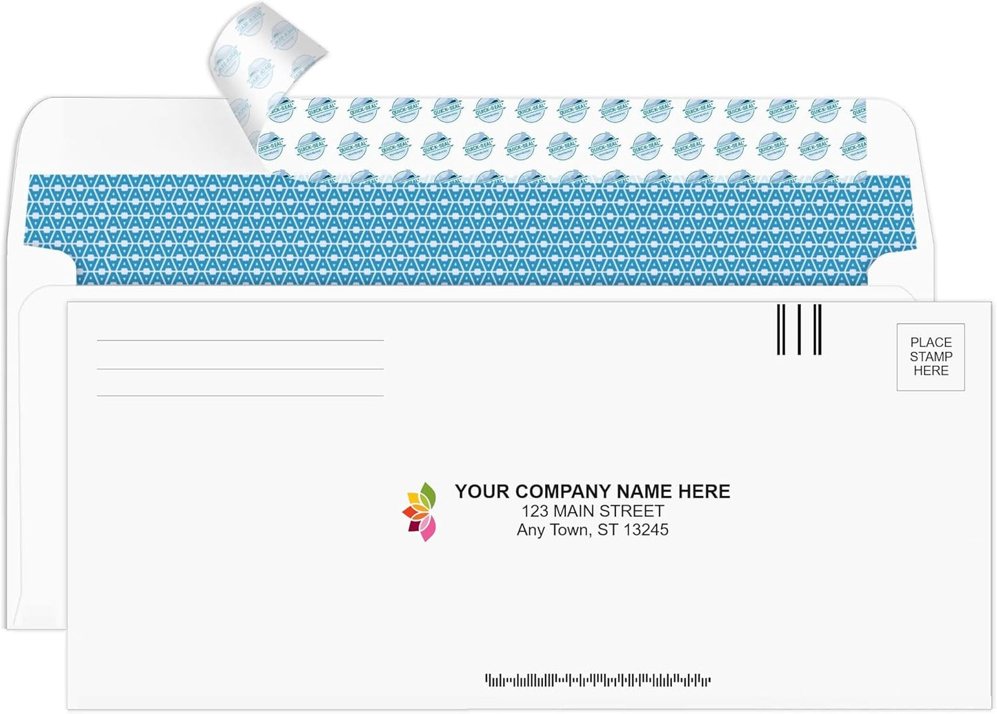 Aimoh 250#9 Custom Printed Courtesy Reply Mail Self-seal Security Envelopes - Personalized with Logo and/or Return Address - Self-seal Closure, 3-7/8 x 8-7/8 Inches, 250 Count (7-30138-250)