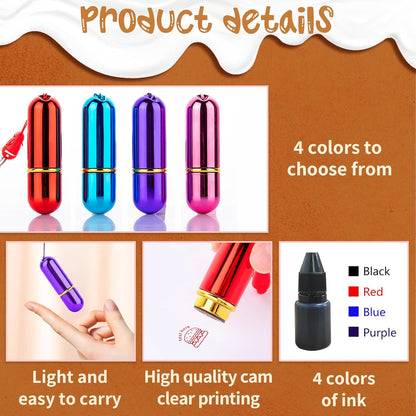 Custom Loyalty Card Personalized Self Inking Reward Food Stamp, Small Round Rubber