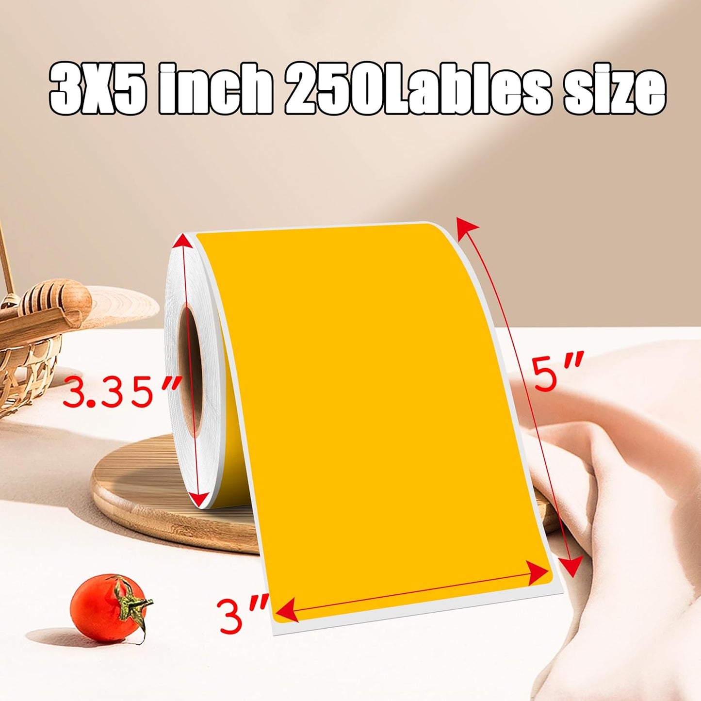 3 x 5 Inch 250Pcs Rectangle Color Coding Stickers,Strong Adhesion Easy to Write Label for Moving,Box Organization,Inventory,Business,Fluorescent Orange