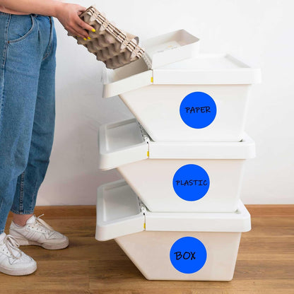 PARLAIM 3”Color Coding Labels Stickers,4Rolls/2000per Dispenser Box Round Adhesive Circle Dot Stickers for Inventory Office Home (Blue)