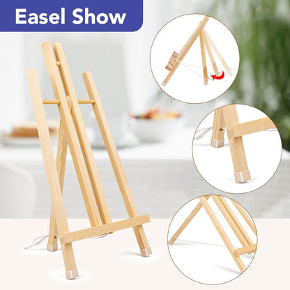 AROIC 15In Wood Easels, Easel Stand for Painting Canvases, Tripod Art Easel, Painting Party Easel, Kids Student Tabletop Easels for Painting, Portable Canvas Photo Picture Sign Holder （16PCS）