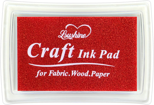 Craft Ink Pad for Rubber Stamps, Paper, Wooden, Fabric, Scrapbooking, Non-Toxic Finger Ink Pads for Kids (Red)