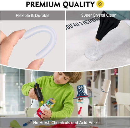 200-Pack Full Size Hot Glue Sticks, Magicfly 4 Inch Long X 0.43 Inch Diameter Hot Melt Glue Gun Sticks, Compatible with Most Glue Guns, for DIY Craft Projects and Sealing