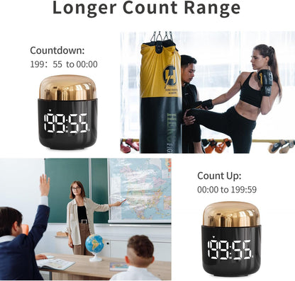 Digital Kitchen Timer,Countdown Countup Timer with Large LED Display Volume Adjustment,Timer for Cooking, Classroom Time for Kids and Teachers. (Gold)
