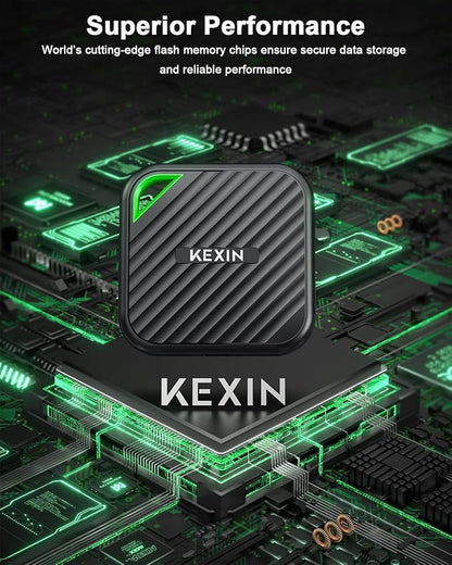 KEXIN External SSD 1TB USB C Portable SSD Up to 2000MB/s External Solid State Drive USB 3.2 Gen 2x2 Type-C Portable Solid State Drive for PC Mac Game Console