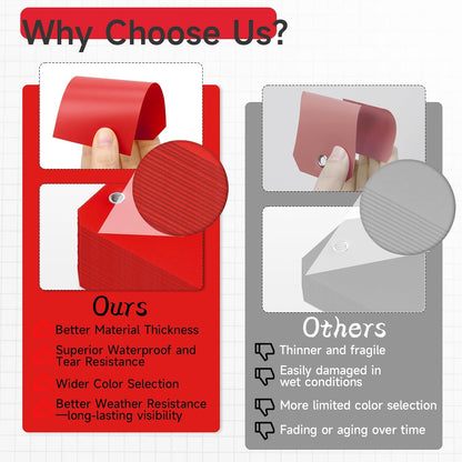 1000 Pieces 4 3/4" x 2 3/8" Plastic Shipping Tags Labeling Tags Waterproof Hang Tags with Reinforcement Hole Writable Luggage tag Loops for Equipment Car Parts… (Red)