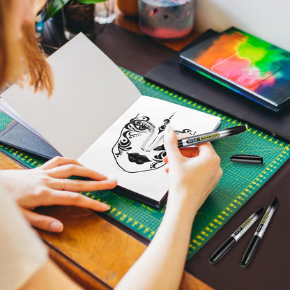 SFAIH Blue Permanent Markers Bulk - 24 Pack, 1s Quick Dry, Fine Point Permanent Markers for Paper Plastic Glass Metal Wood, Waterproof, Kitchen Classroom Office, Doodling, Marking, Non-Fading