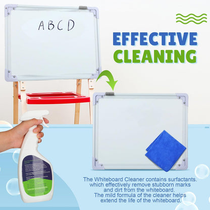 8 Pcs Whiteboard Cleaner Set 4 17 fl oz Dry Erase Board Liquid Cleaner with 4 Cloths White Board Cleaning Spray for Classroom Chalkboard Home Office