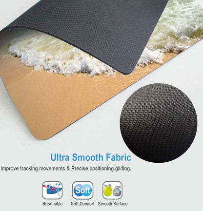 Customized Square Gaming Office Mouse Pad, Wave Beach Anti Slip Rubber Base Mouse Pad, Suitable for Desktop and Laptop Computer Mouse Pads