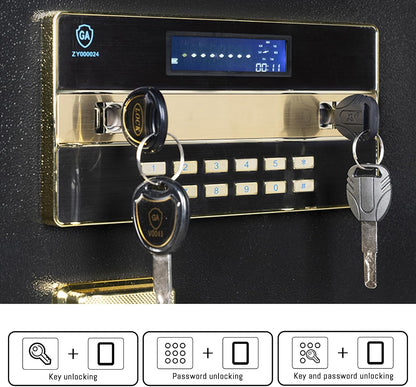 MLJ Large Security Safe - 8.1 Cu. Ft. Waterproof & Fireproof Home Safe with 2 Removable Shelves and Inner Cabinets for Storing Money, Medicines, Jewellery and Other Valuables (Keypad Lock)