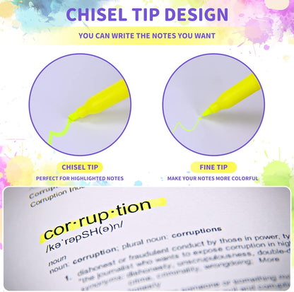 Handepo Highlighter Bulk Assorted Colors Dry Quickly Highlighter Markers Chisel Tip Pens for Kids Adult School Teachers Office Supplies Carnival Classroom graduation Rewards(300 Pcs)