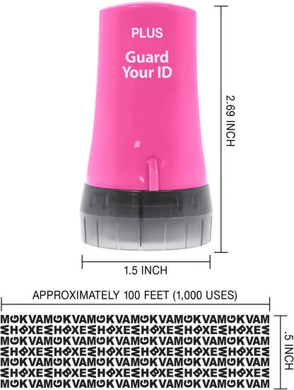 Guard Your ID Advanced Security Roller 2.0 Identity Theft Prevention Stamping Pink