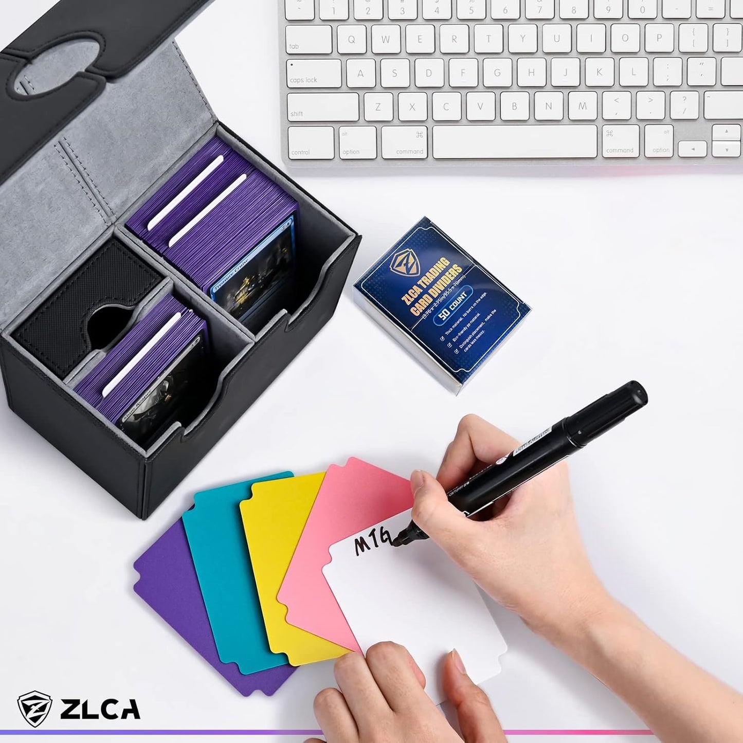 ZLCA 50 Piece Trading Card Dividers, Page Dividers with Tabs, Plastic Separator for Storage Box Record Games Sports Cards, 2.75 x 3.76 Inch (Brown)